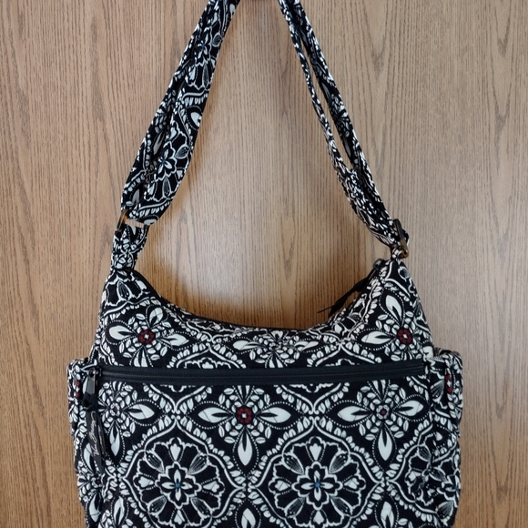 SOLD-Vera Bradley Barcelona Fall 2010 Lisa B Bag Opera Wallet BlackWhite Stripes - Picture 3 of 16